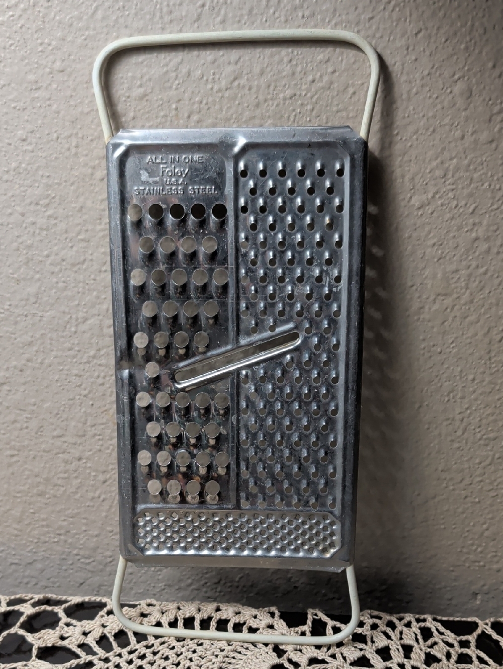 Foley All-in-one Vintage Stainless Steel Multi-Sided Hand Cheese Grater